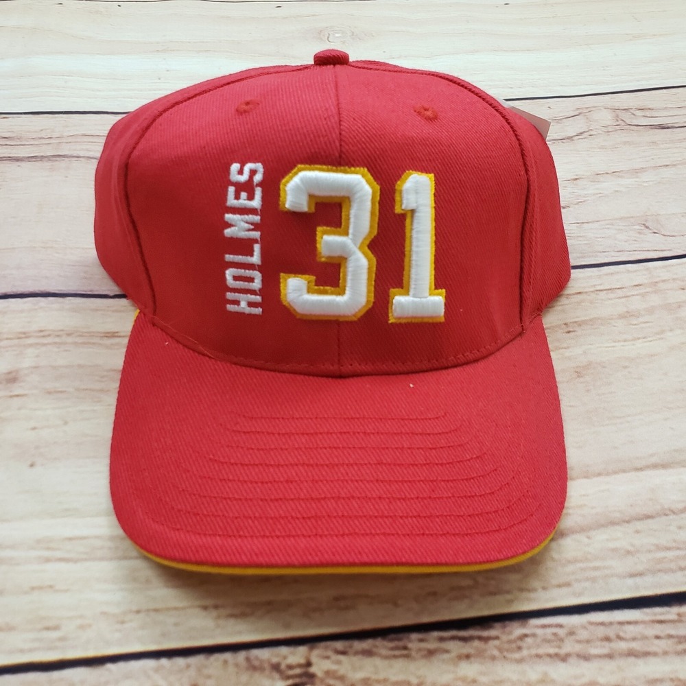 NEW Kansas City Chiefs Hat Cap Mens Strap Back Red Priest Holmes #31 Football A1